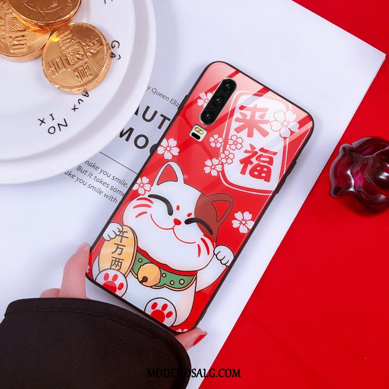 Huawei P30 Etui Af Personlighed Ny Silikone Glas Elskeren