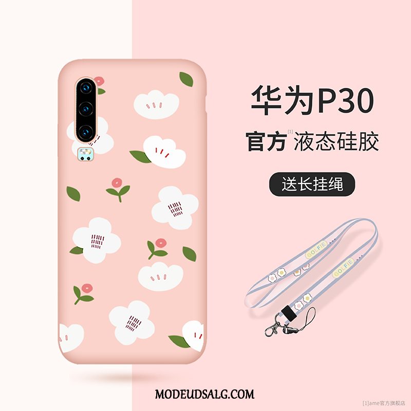 Huawei P30 Etui Anti-fald Sort Trend Alt Inklusive Blomster