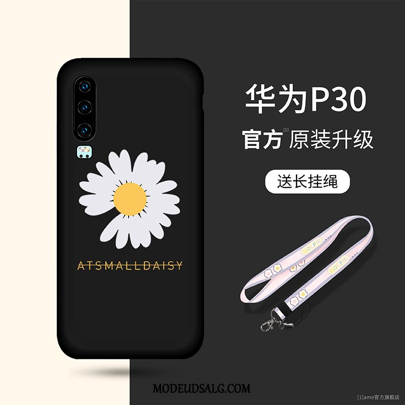 Huawei P30 Etui Anti-fald Sort Trend Alt Inklusive Blomster