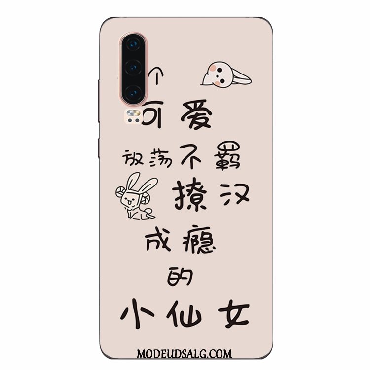 Huawei P30 Etui / Cover Af Personlighed Silikone Beskyttelse Hvid Simple