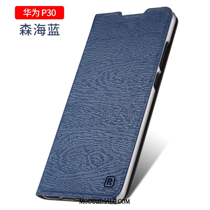 Huawei P30 Etui / Cover Clamshell Alt Inklusive Anti-fald Blå