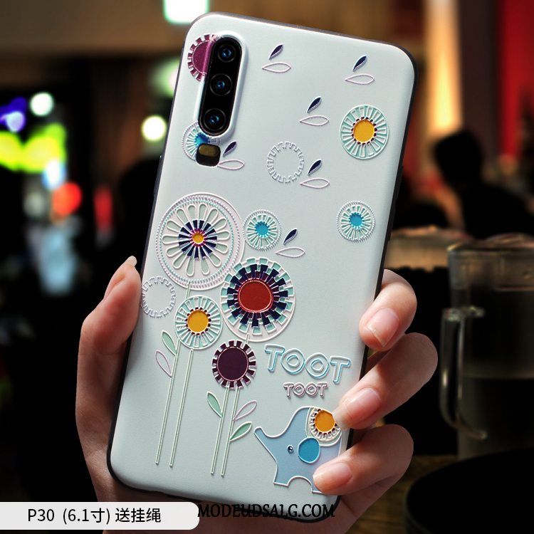 Huawei P30 Etui Cover Smuk Tynd Cartoon Lyserød