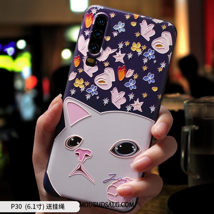 Huawei P30 Etui Cover Smuk Tynd Cartoon Lyserød