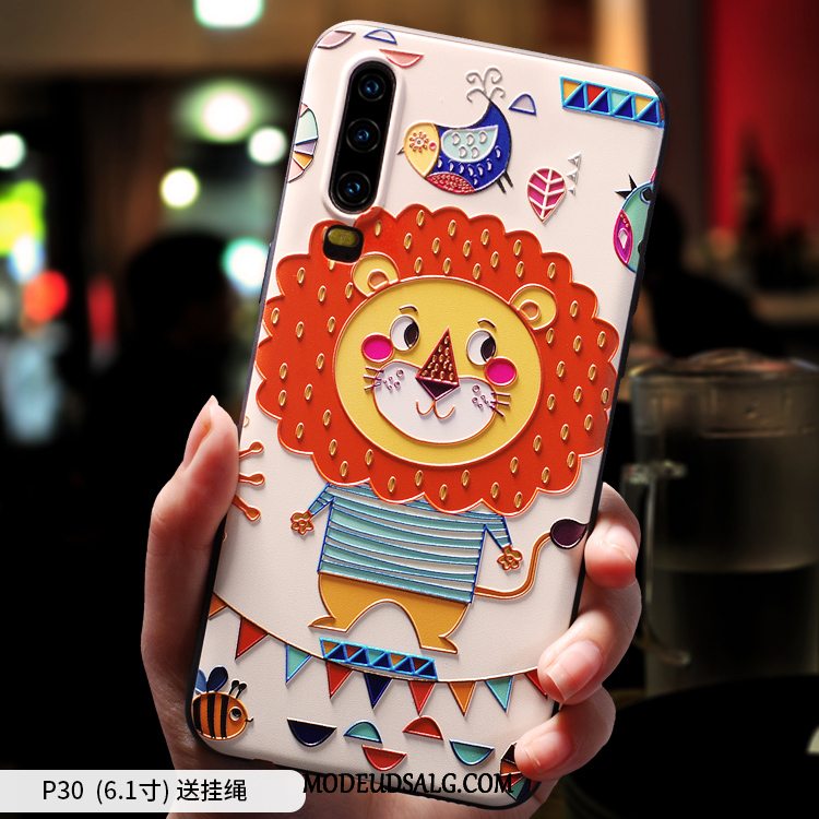 Huawei P30 Etui Cover Smuk Tynd Cartoon Lyserød