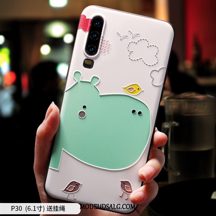 Huawei P30 Etui Cover Smuk Tynd Cartoon Lyserød