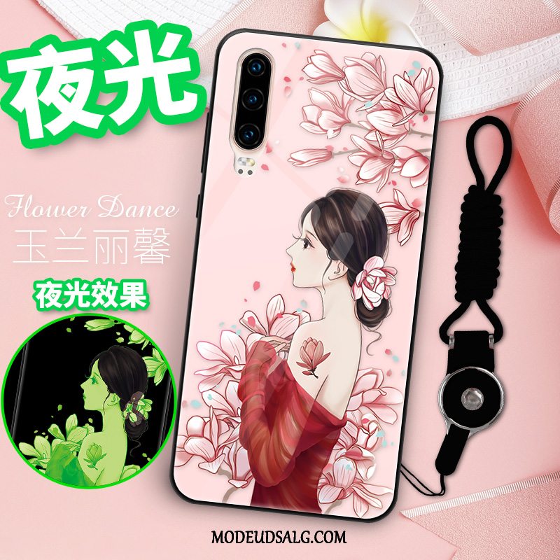 Huawei P30 Etui / Cover Spejl Anti-fald Hængende Ornamenter Lyserød