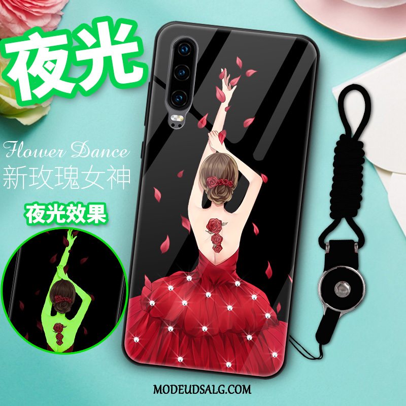 Huawei P30 Etui / Cover Spejl Anti-fald Hængende Ornamenter Lyserød