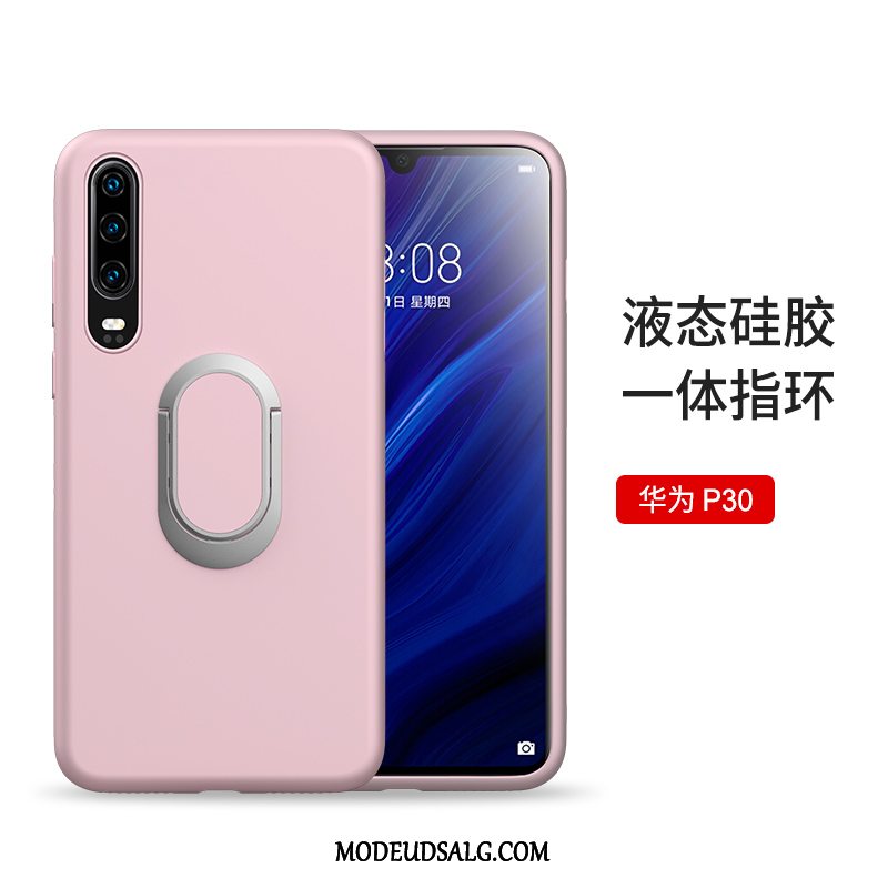 Huawei P30 Etui / Cover Spænde Anti-fald Ring Silikone Lyserød