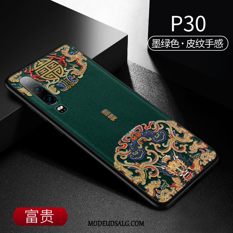 Huawei P30 Etui Cover Trend Anti-fald Tynd Læder