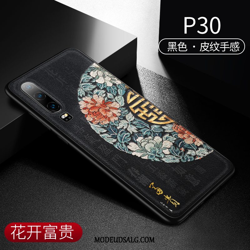 Huawei P30 Etui Cover Trend Anti-fald Tynd Læder