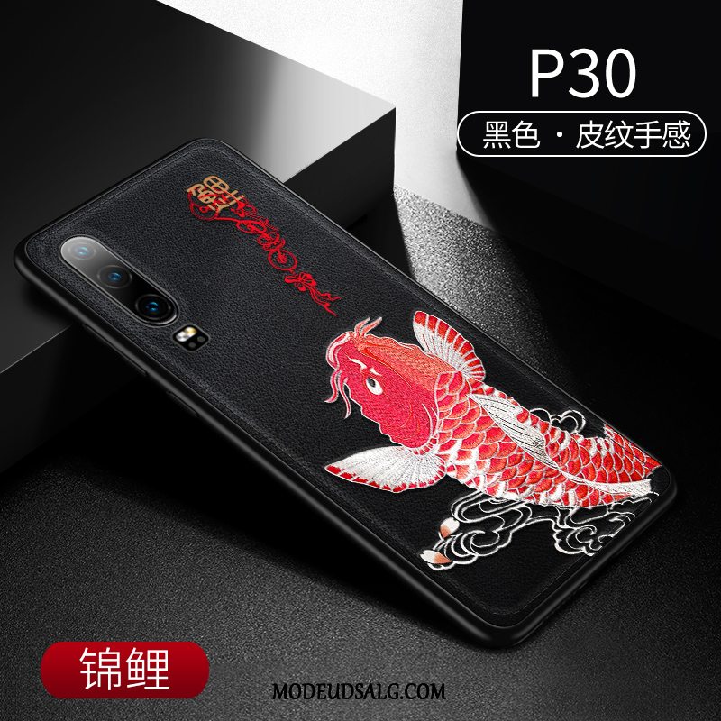 Huawei P30 Etui Cover Trend Anti-fald Tynd Læder