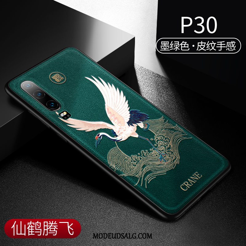 Huawei P30 Etui Cover Trend Anti-fald Tynd Læder