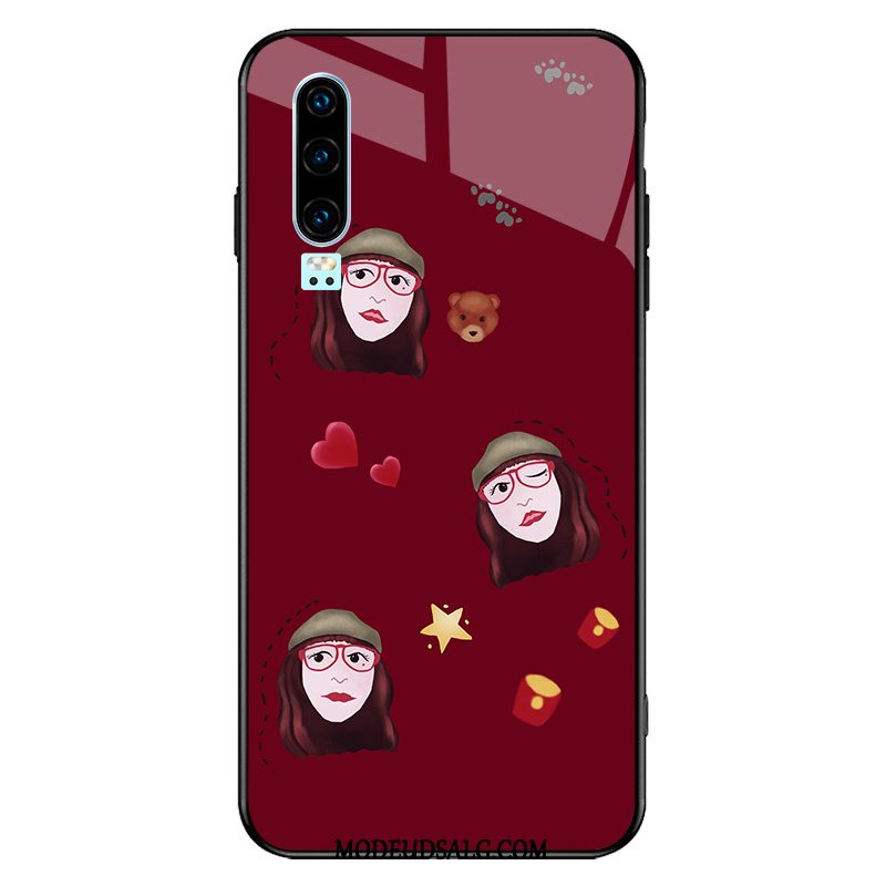 Huawei P30 Etui Hård Silikone Let Tynd Net Red Cartoon