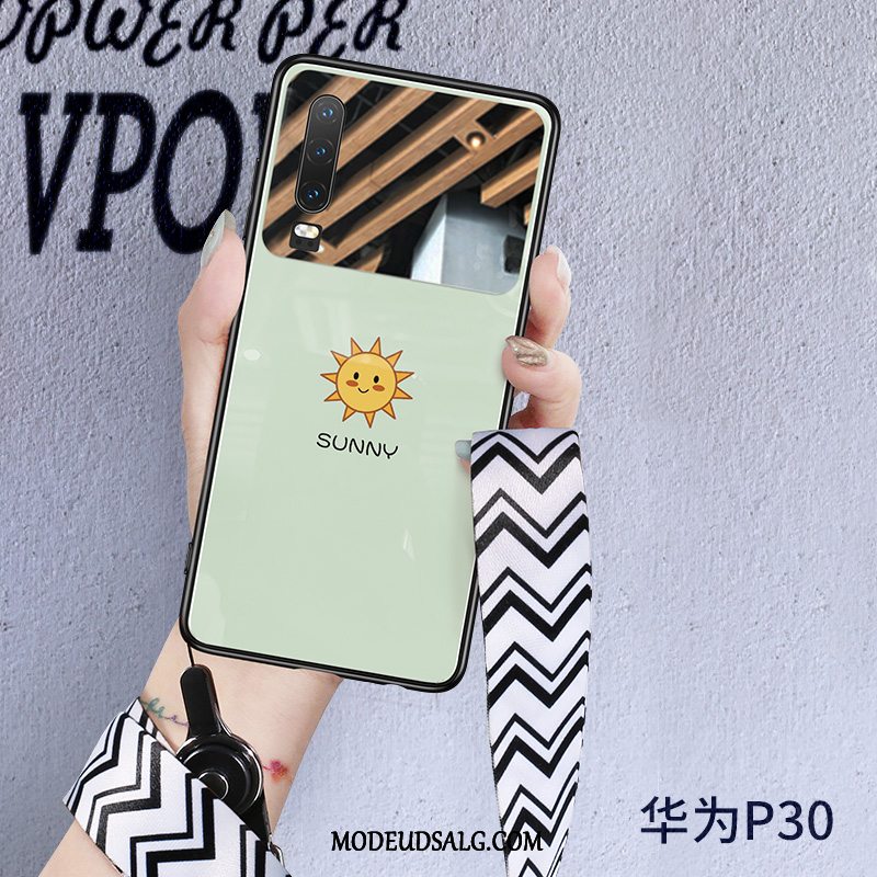 Huawei P30 Etui Hængende Ornamenter Grøn Trendy Sol Anti-fald