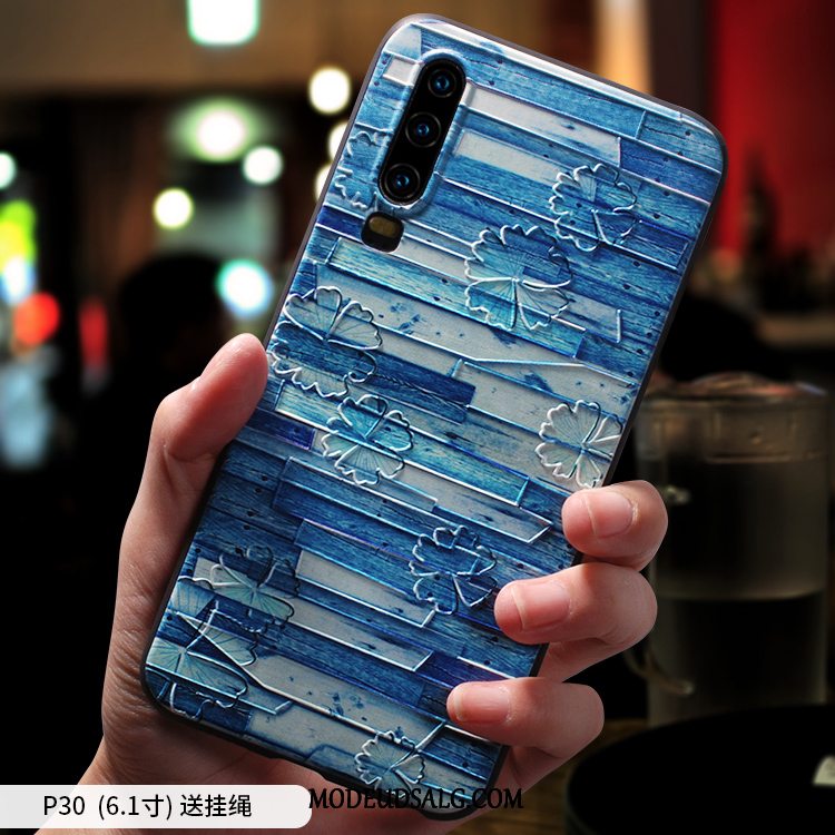 Huawei P30 Etui Net Red Nubuck Mode Silikone Alt Inklusive