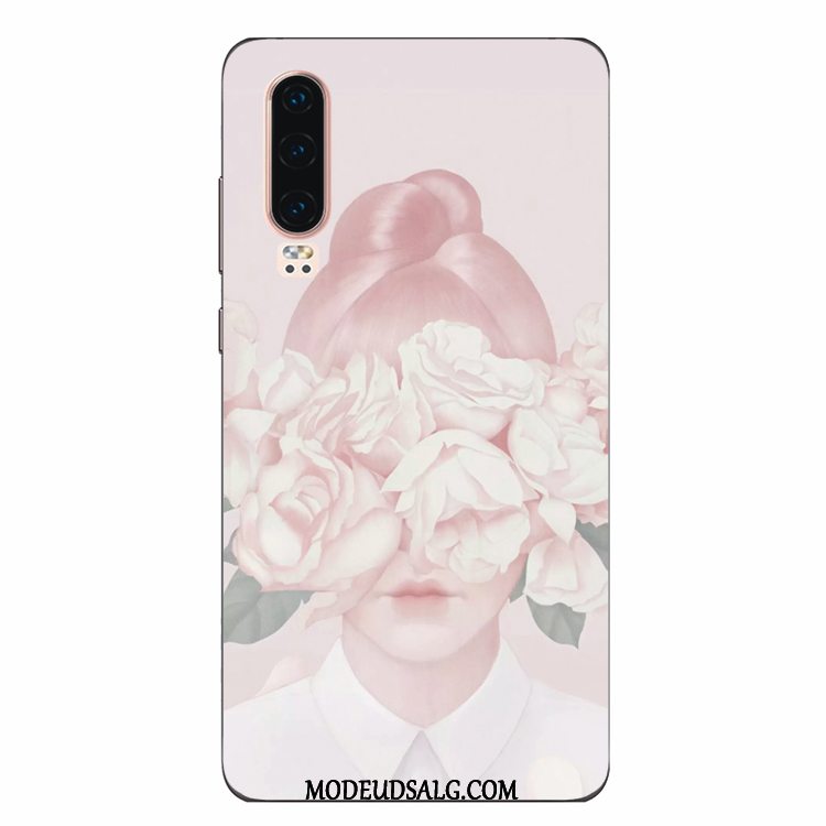 Huawei P30 Etui Silikone Kreativ Blå Af Personlighed Kunst