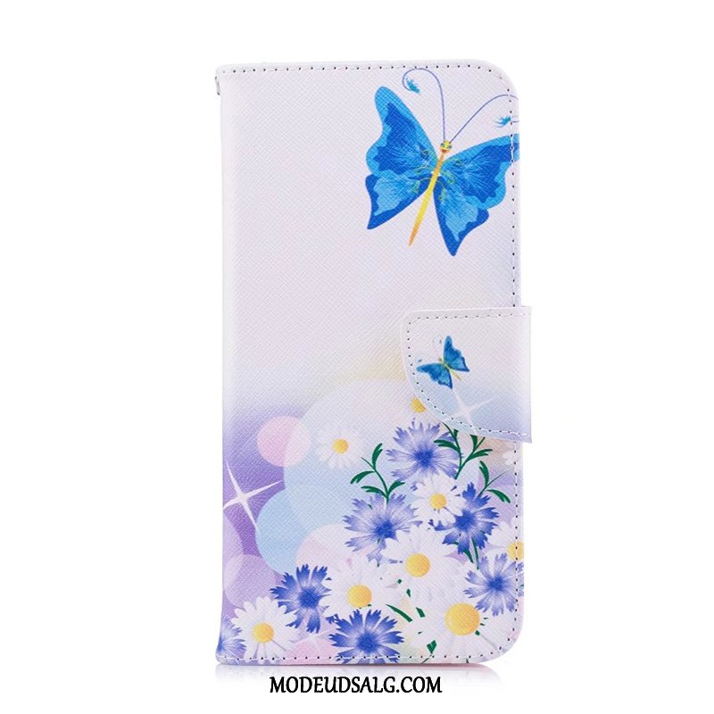 Huawei P30 Lite Etui Beskyttelse Hvid Lædertaske Malet Cover