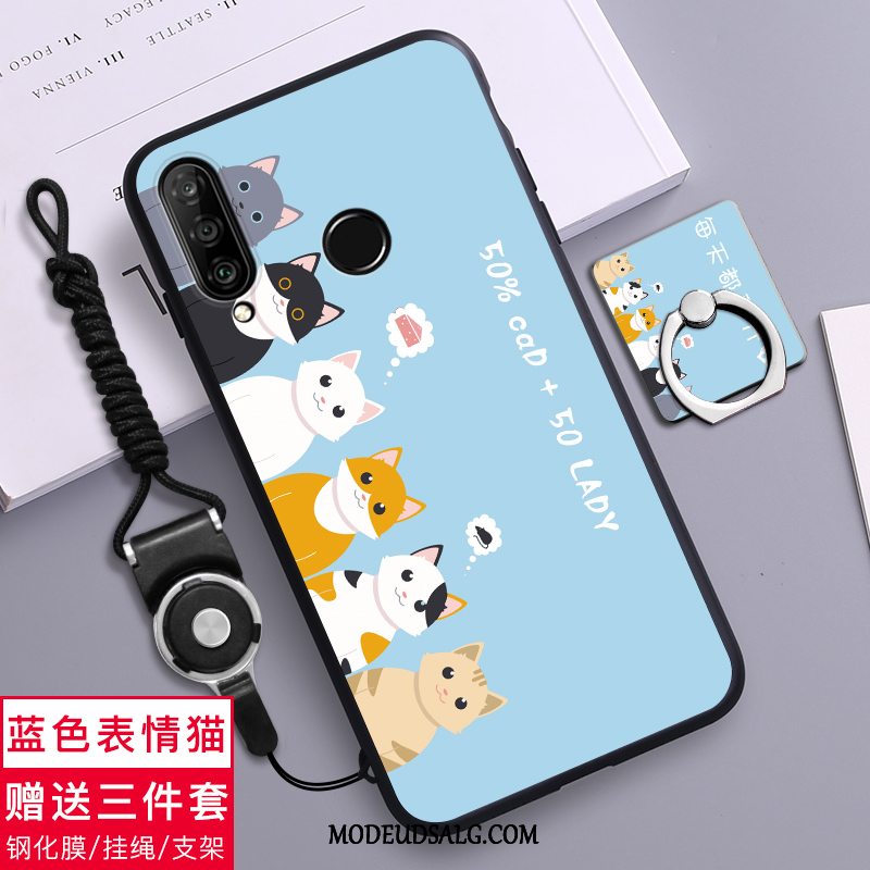 Huawei P30 Lite Etui Silikone Cover Cartoon Anti-fald Grøn