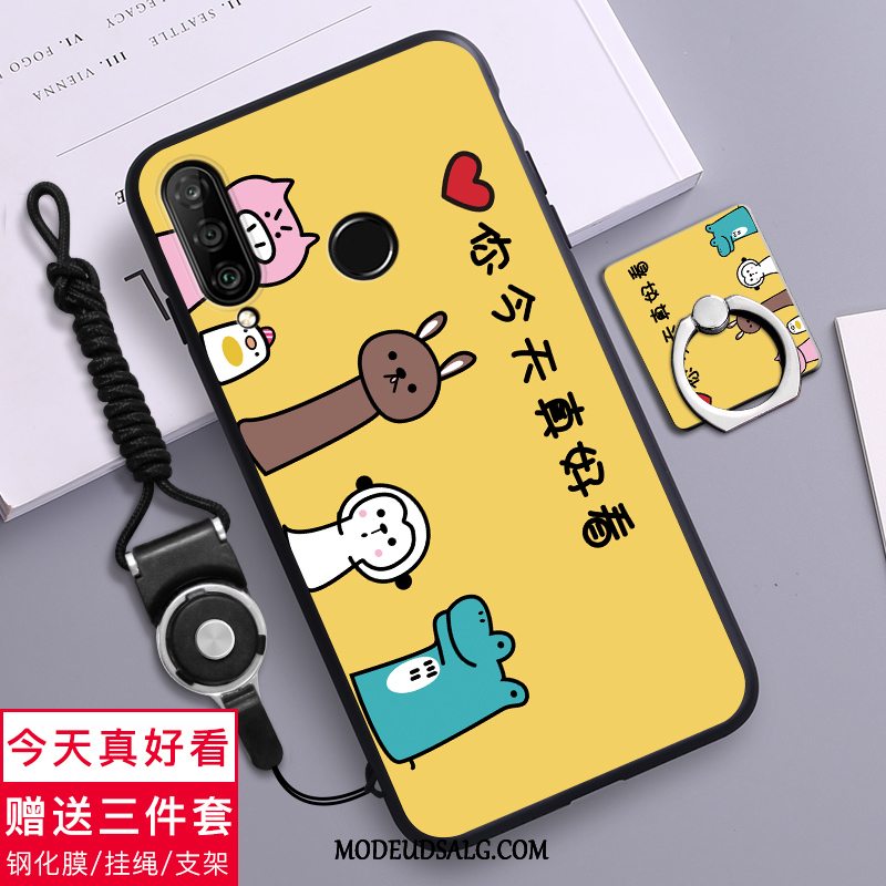 Huawei P30 Lite Etui Silikone Cover Cartoon Anti-fald Grøn