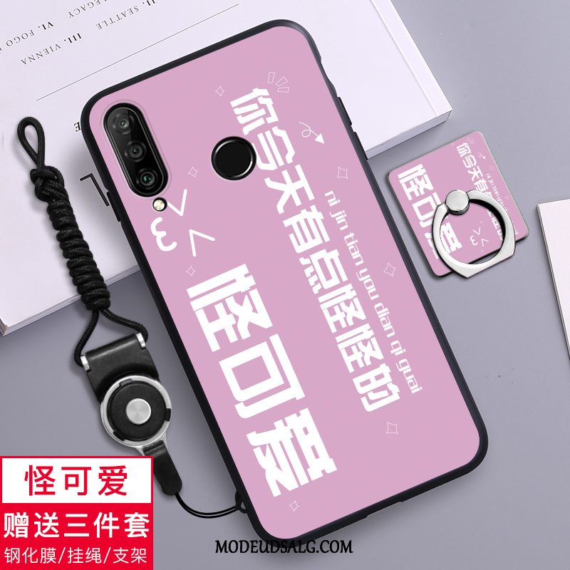 Huawei P30 Lite Etui Silikone Cover Cartoon Anti-fald Grøn