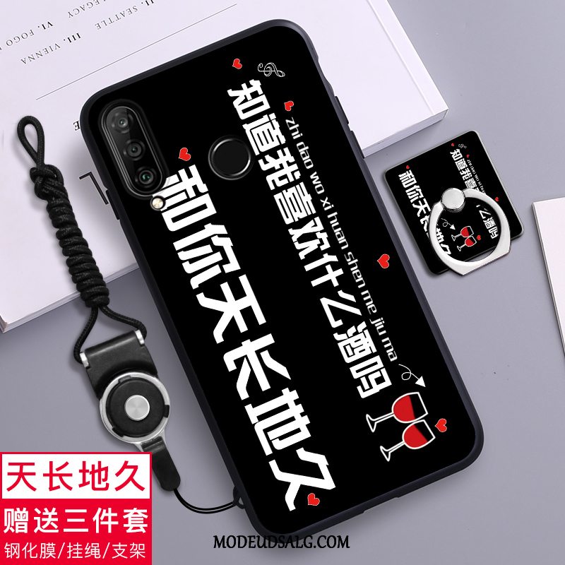 Huawei P30 Lite Etui Silikone Cover Cartoon Anti-fald Grøn