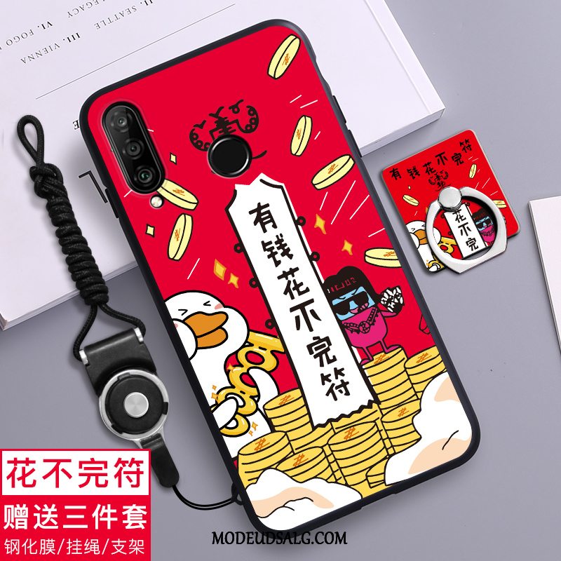 Huawei P30 Lite Etui Silikone Cover Cartoon Anti-fald Grøn