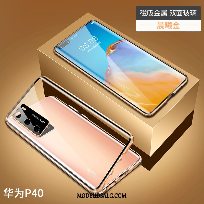 Huawei P40 Etui Alt Inklusive Net Red Beskyttelse Gennemsigtig Metal