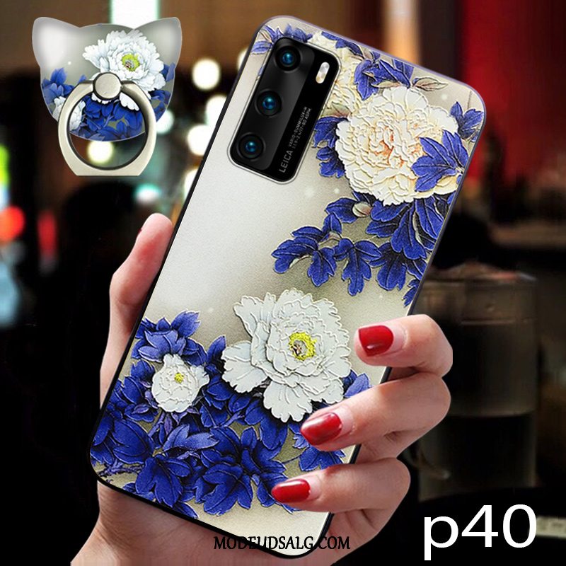 Huawei P40 Etui Blød Cover Hængende Ornamenter Blå Alt Inklusive