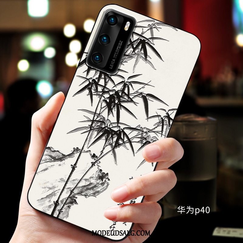 Huawei P40 Etui Blød Relief Cover Beskyttelse Blå