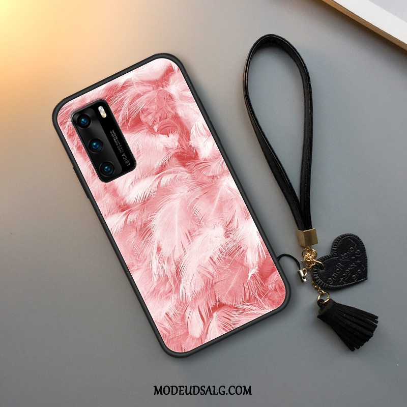 Huawei P40 Etui / Cover Alt Inklusive Fjer Lille Sektion Silikone Af Personlighed