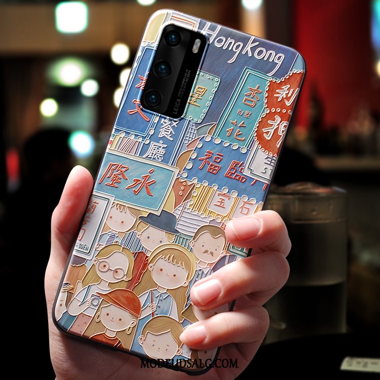 Huawei P40 Etui / Cover Beskyttelse Blå Anti-fald Trendy