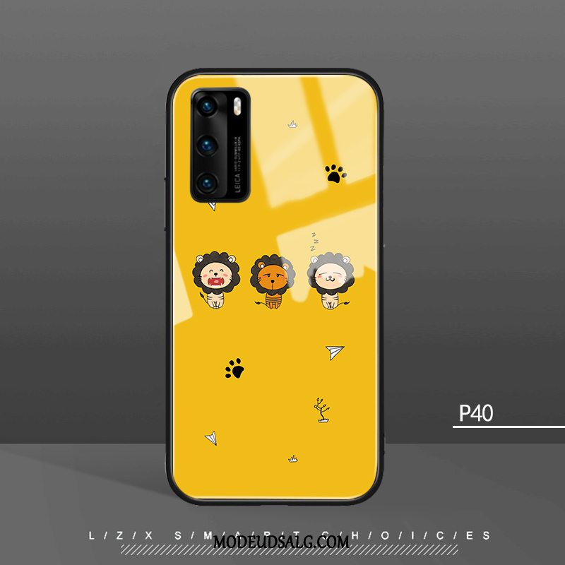 Huawei P40 Etui Hvid Anti-fald Lille Sektion Cartoon Hængende Ornamenter