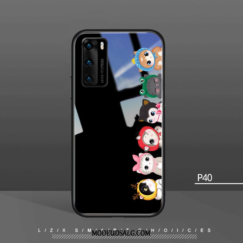 Huawei P40 Etui Hvid Anti-fald Lille Sektion Cartoon Hængende Ornamenter