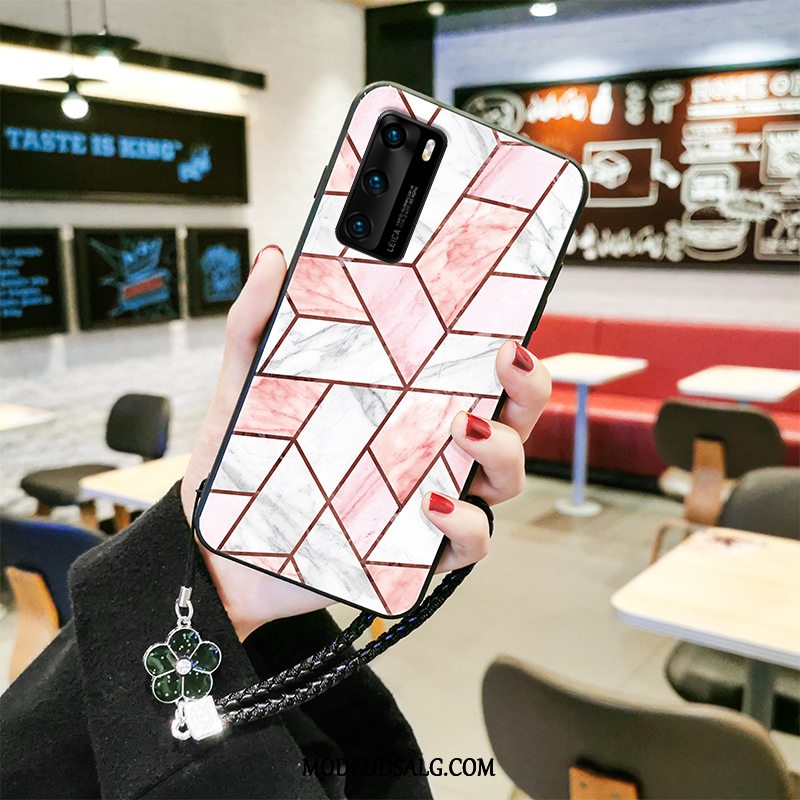 Huawei P40 Etui Net Red Silikone Rød Af Personlighed Anti-fald