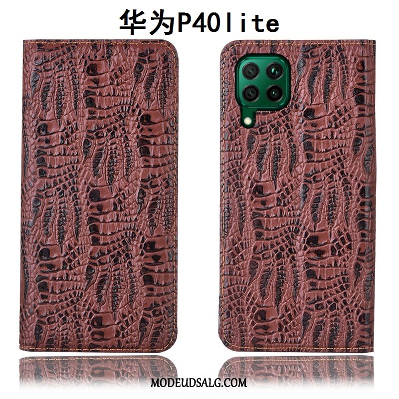 Huawei P40 Lite Etui Blå Beskyttelse Folio Cover Lædertaske