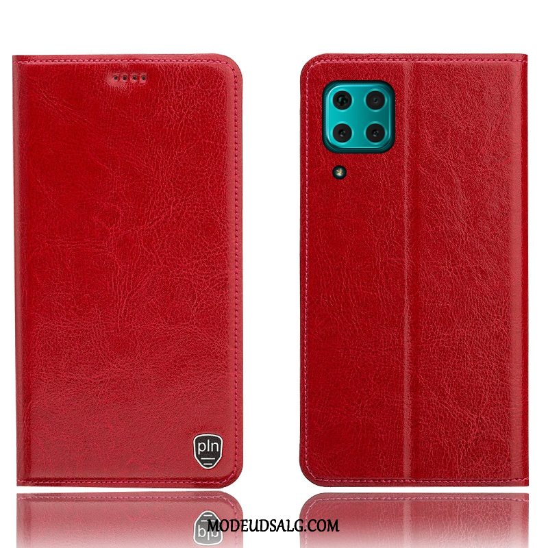 Huawei P40 Lite Etui / Cover Beskyttelse Mønster Folio Rød