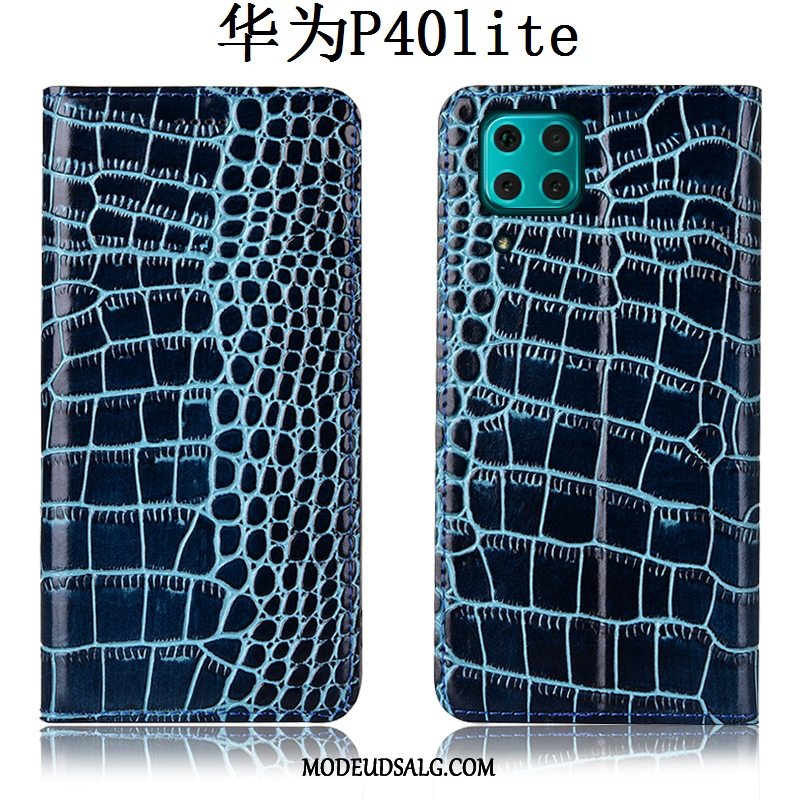 Huawei P40 Lite Etui / Cover Folio Beskyttelse Lædertaske Krokodille