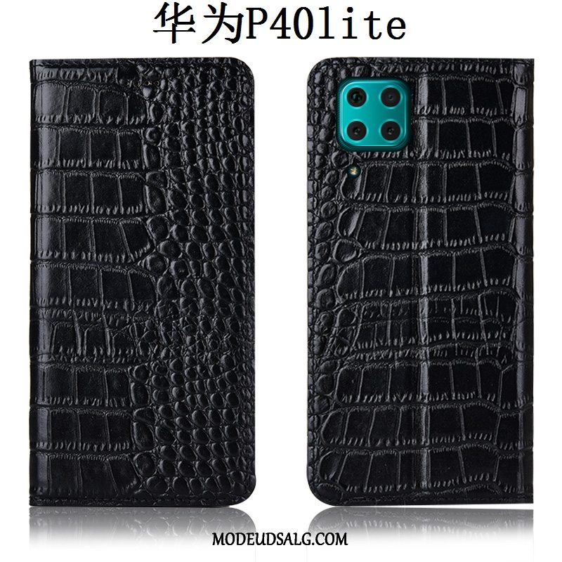 Huawei P40 Lite Etui / Cover Folio Beskyttelse Lædertaske Krokodille