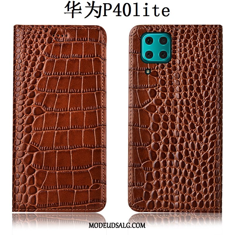 Huawei P40 Lite Etui / Cover Folio Beskyttelse Lædertaske Krokodille