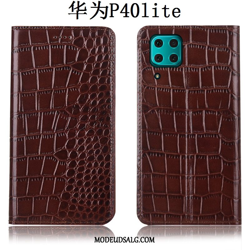 Huawei P40 Lite Etui / Cover Folio Beskyttelse Lædertaske Krokodille