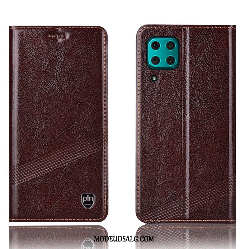 Huawei P40 Lite Etui Folio Anti-fald Cover Beskyttelse Rød