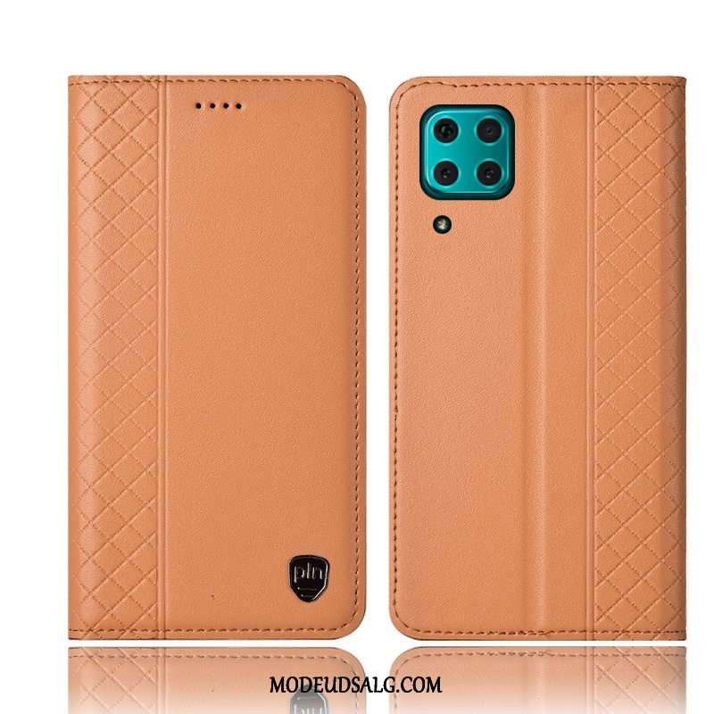 Huawei P40 Lite Etui Folio Beskyttelse Ægte Læder Cover Anti-fald