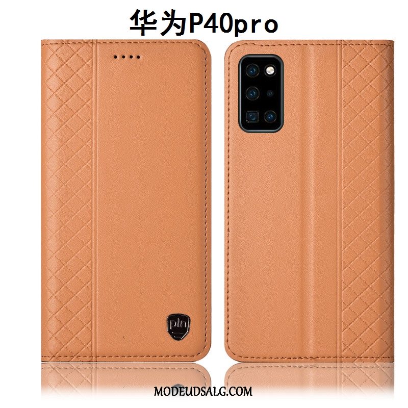 Huawei P40 Pro Etui Alt Inklusive Lædertaske Gul Beskyttelse Cover