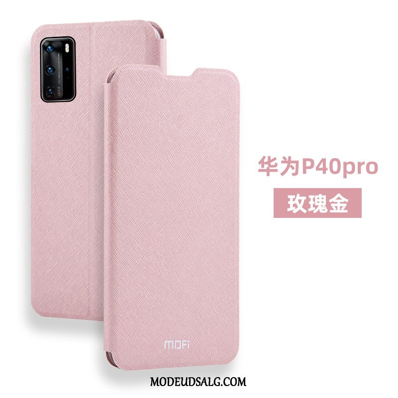 Huawei P40 Pro Etui / Cover Silikone Blød Nubuck Lædertaske Alt Inklusive