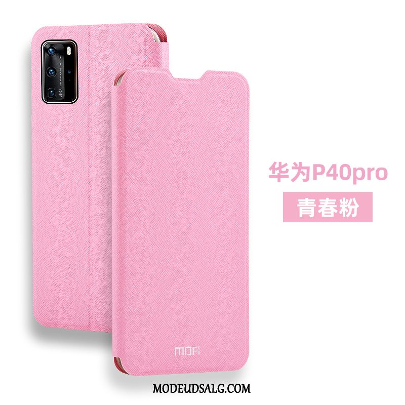 Huawei P40 Pro Etui / Cover Silikone Blød Nubuck Lædertaske Alt Inklusive