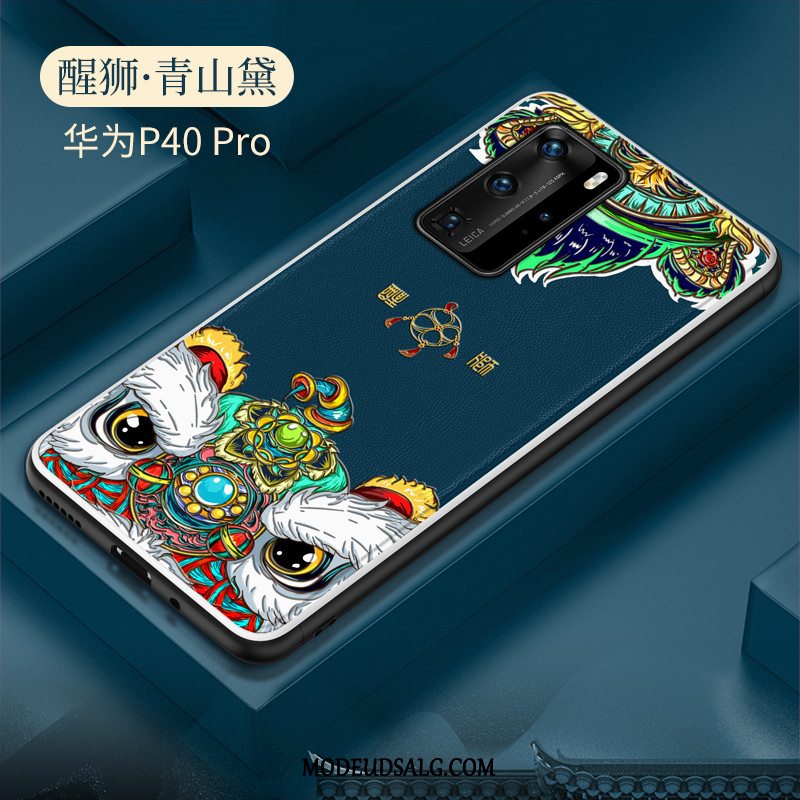 Huawei P40 Pro Etui Læder Beskyttelse Kinesisk Stil Kreativ Alt Inklusive