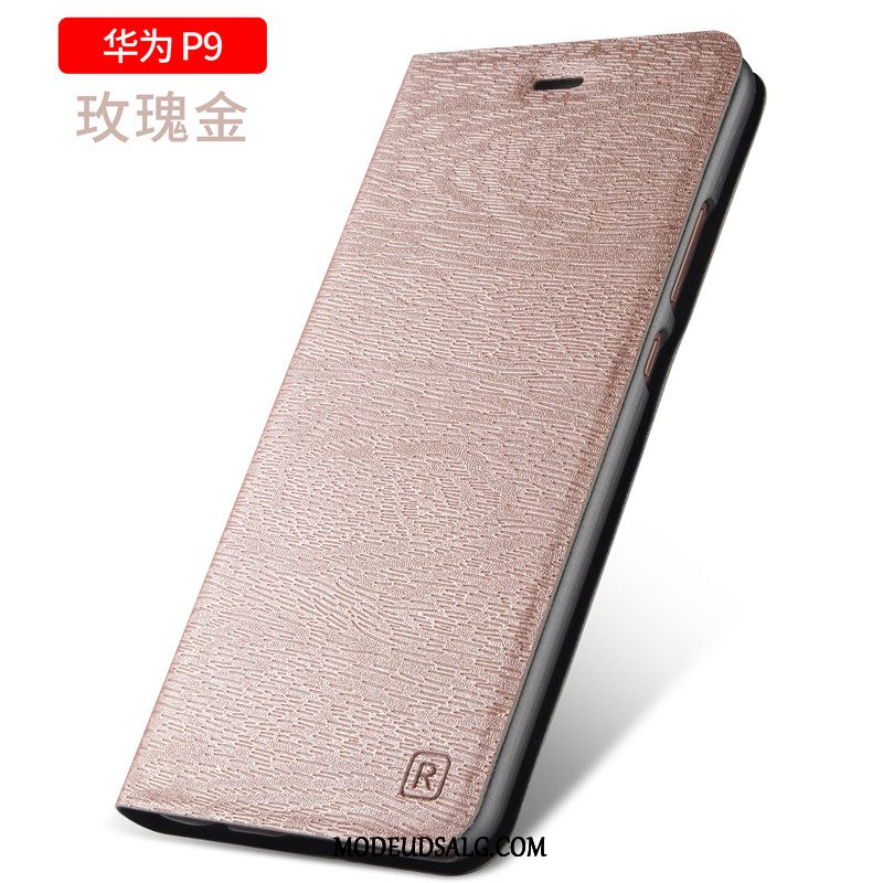 Huawei P9 Etui Lædertaske Cover Alt Inklusive Rød Clamshell