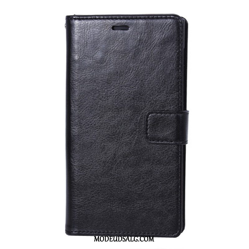 Huawei P9 Plus Etui Lædertaske Sort Folio Cover Beskyttelse