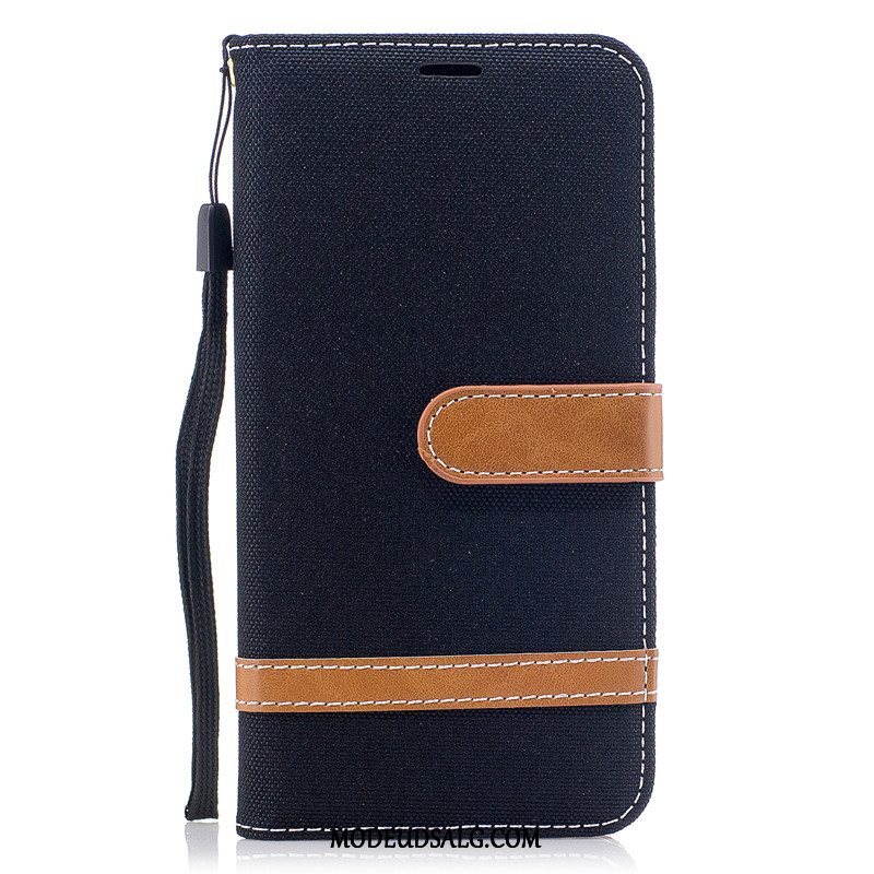 Huawei Y5 2018 Etui Cover Lædertaske Tegnebog Beskyttelse Denim