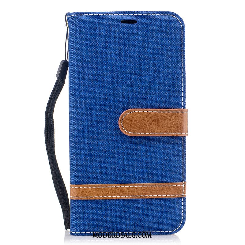 Huawei Y5 2018 Etui Cover Lædertaske Tegnebog Beskyttelse Denim